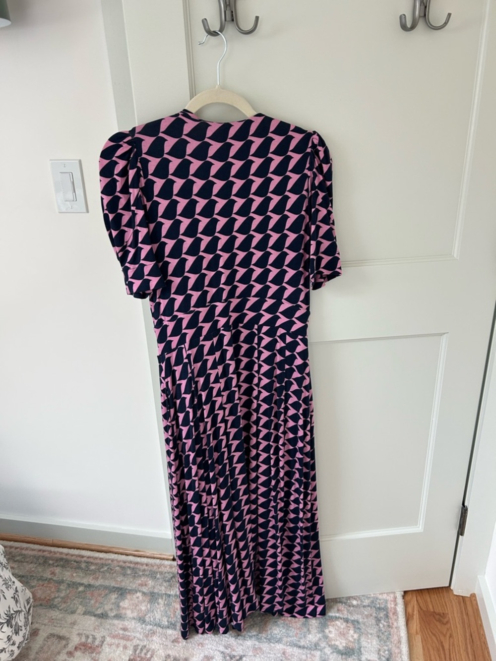 Boden Pink and Navy Geometric Maxi Dress - Picture 2 of 2